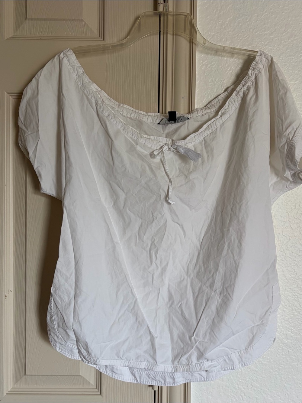 White tie front blouse